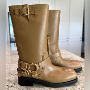 Michael Kors "Crosby" Leather Moto Boots NWOT